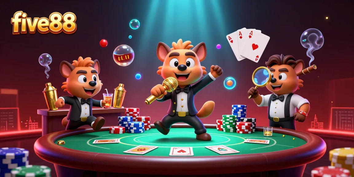 Experience the vibrant five88 casino atmosphere with hyena characters in action.