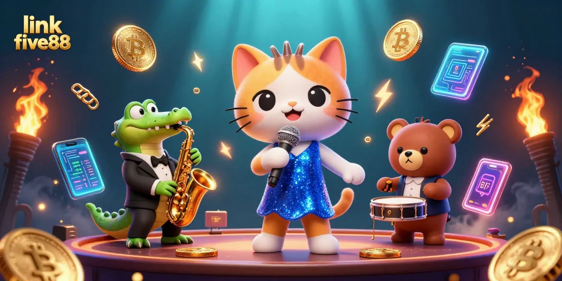 Link five88 showcases a vibrant casino scene with animated characters enjoying gaming excitement.