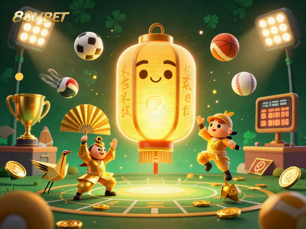 Experience the thrill with 88VBET as the golden lantern spirit illuminates the casino scene.