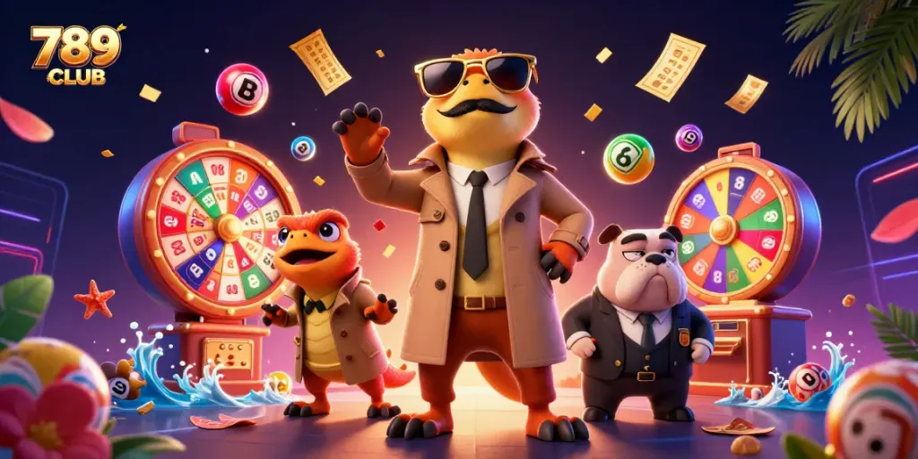 Engage in exciting casino action at 789CLUB with colorful dynamic elements and raptors in disguise.