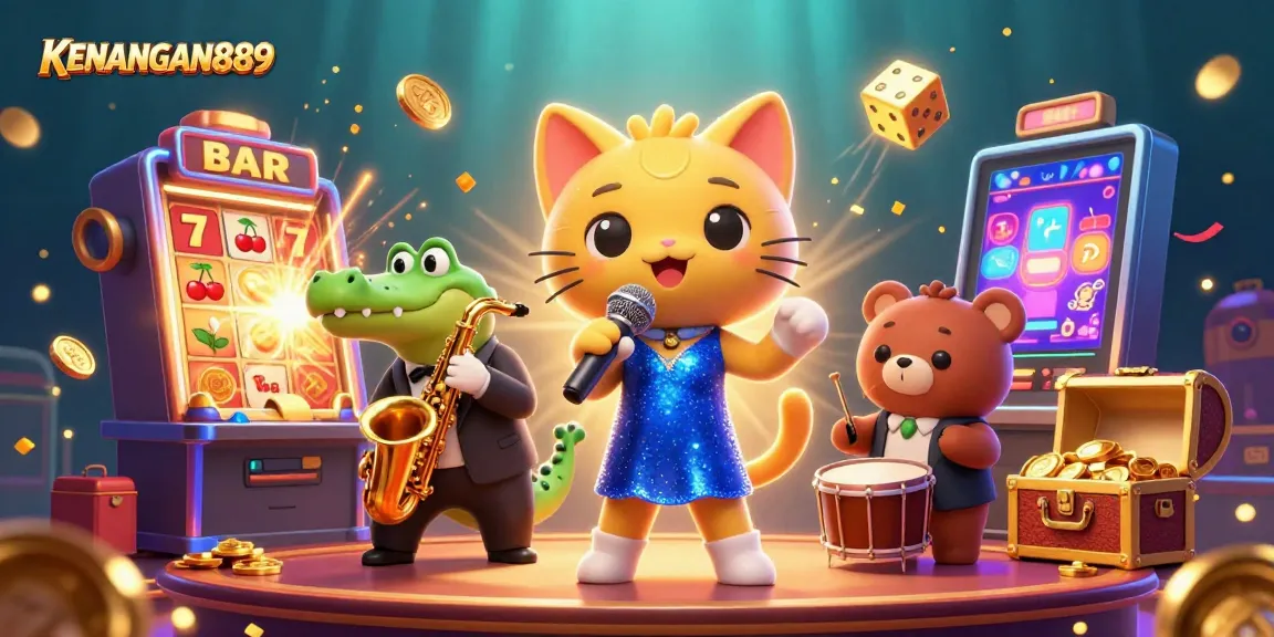Experience the excitement of KENANGAN889 with vibrant casino characters and thrilling jackpots.