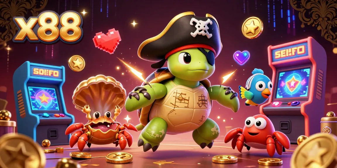 x88 players engaging in vibrant 3D casino games amidst colorful characters and striking visuals
