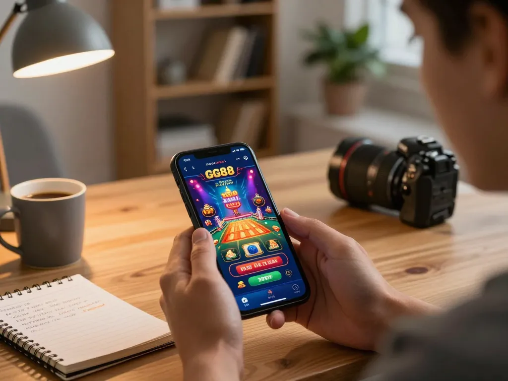 Engaging with the GG88 mobile app while exploring exciting casino games and strategies.
