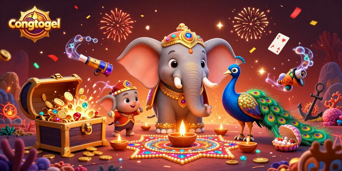 Experience thrilling gameplay with congtogel as colorful gems and an elephant enrich the scene.