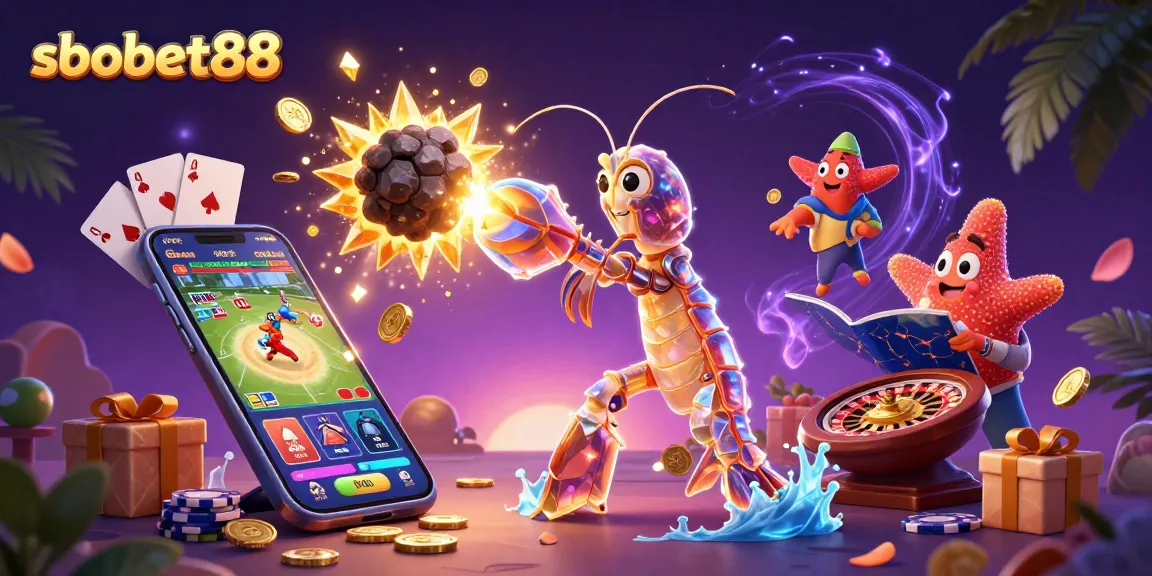 Experience sbobet88's dynamic sports betting action with vibrant visuals and engaging characters.