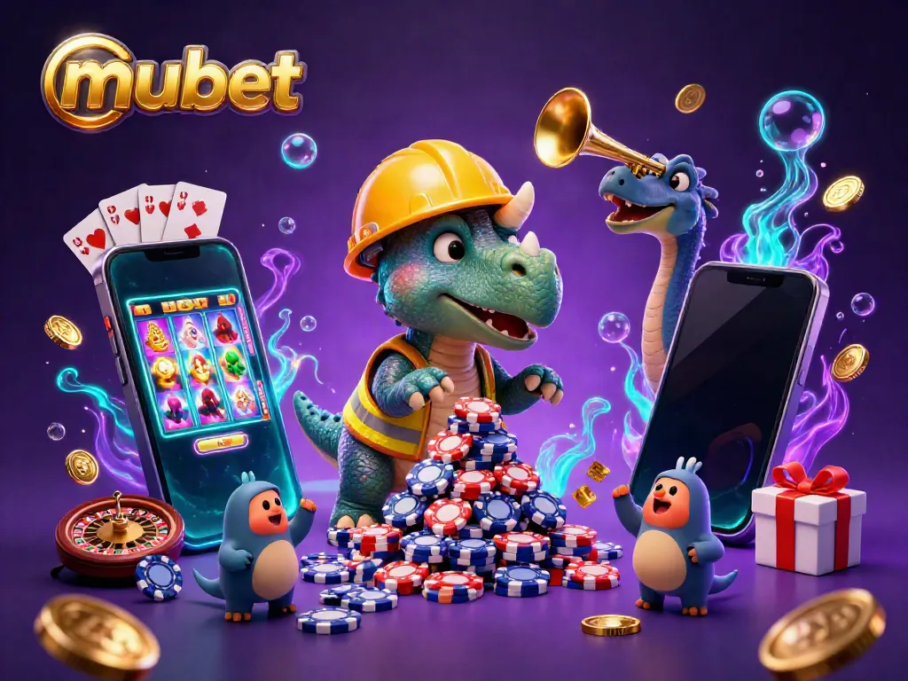 Experience the excitement at mubet with a vibrant celebration of casino gaming featuring dynamic characters and captivating elements.
