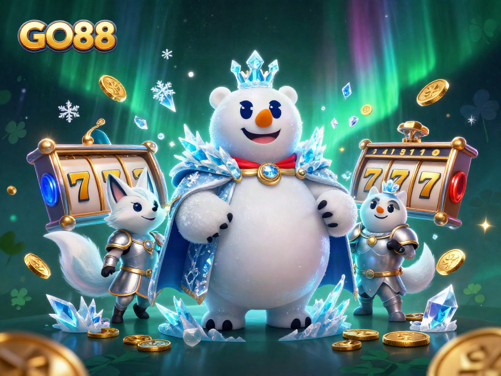 Win big with GO88 in this dynamic illustration featuring exciting casino elements and characters.