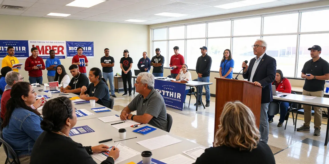 Casey Askar addressing voters at a community event, showcasing engagement and campaign efforts.