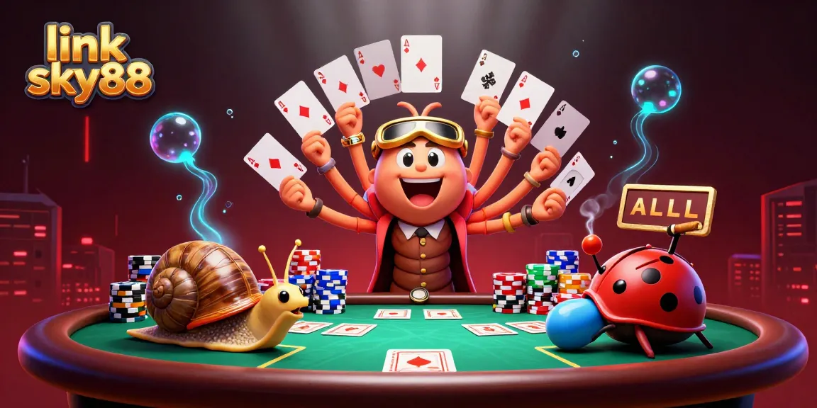 Experience the excitement of gambling with link sky88 in this dynamic casino illustration.