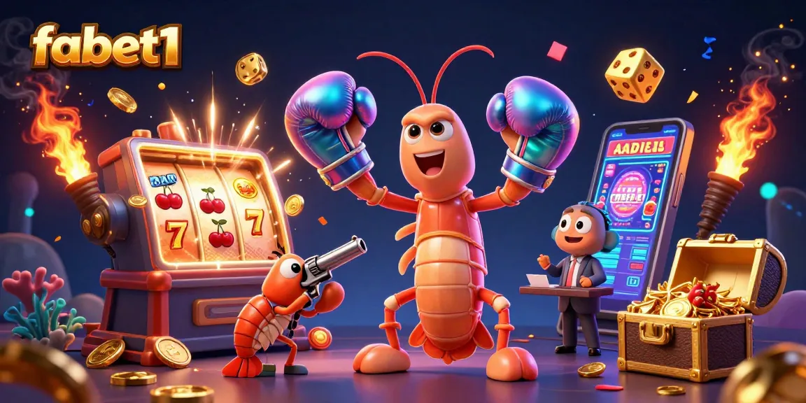 Experience fabet1’s thrilling jackpot moments with vibrant 3D cartoon characters and casino elements.