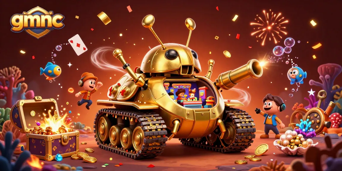 Experience the thrilling world of gmnc with a massive golden beetle tank casino bursting with excitement and confetti!
