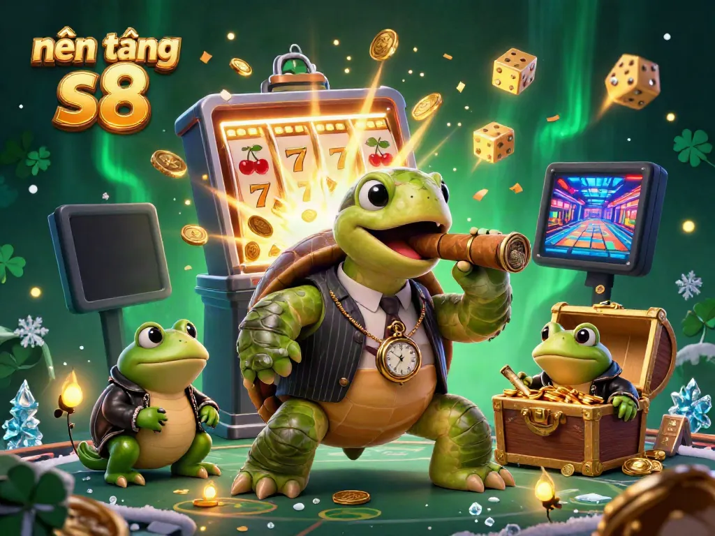 Experience the exciting world of nền tảng s8 with a vibrant casino-themed illustration featuring characters and dynamic game elements.