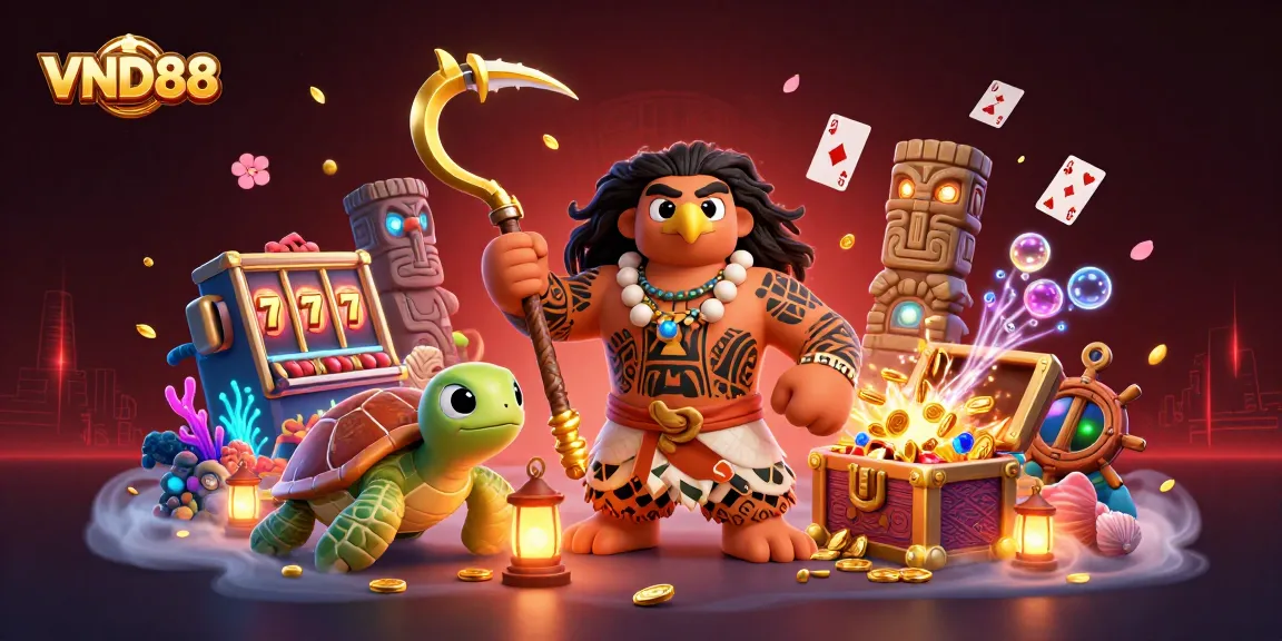 Engage in thrilling VND88 casino adventures with vibrant 3D characters and dynamic game elements.