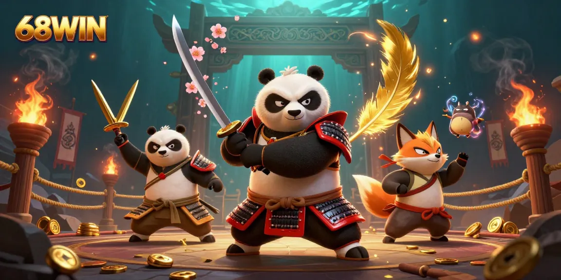 Experience the exciting action of betting with 68WIN in this vibrant, magical realm filled with samurai pandas and ninja foxes.