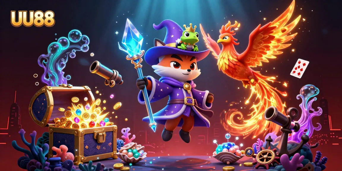 Engage with exciting online casino games at UU88, featuring vibrant 3D characters and thrilling elements.
