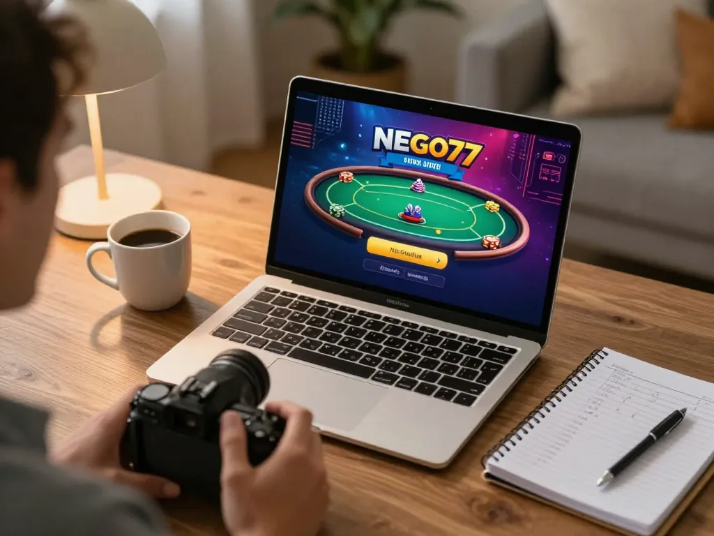Engaging in nego77 login to online poker gameplay with vibrant interface shown on screen