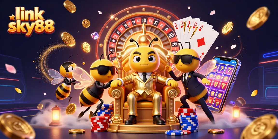 Join the excitement with link sky88 as you explore vibrant casino action in this detailed illustration.