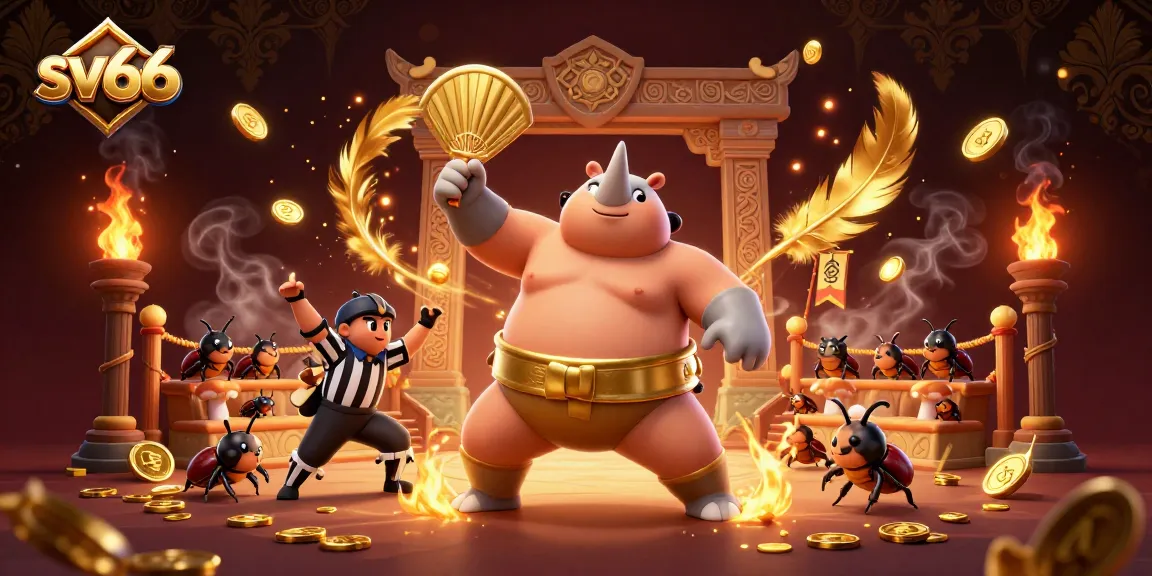 Bet on sv66's thrilling games as a rhinoceros beetle champion showcases power in a vibrant arena.