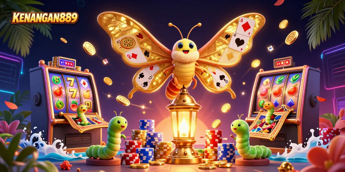 Experience KENANGAN889 with vibrant 3D illustrations showcasing thrilling slot gaming elements and excitement.