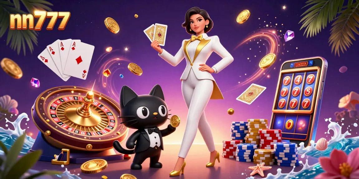 Experience exciting gameplay at nn777, featuring a glamorous dealer and golden card action.