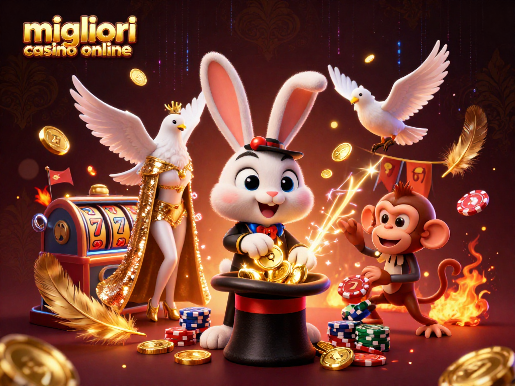 Scopri i migliori casino online con un coniglio magico, un piccione con mantello e una scimmia furba che giocano sui tavoli.