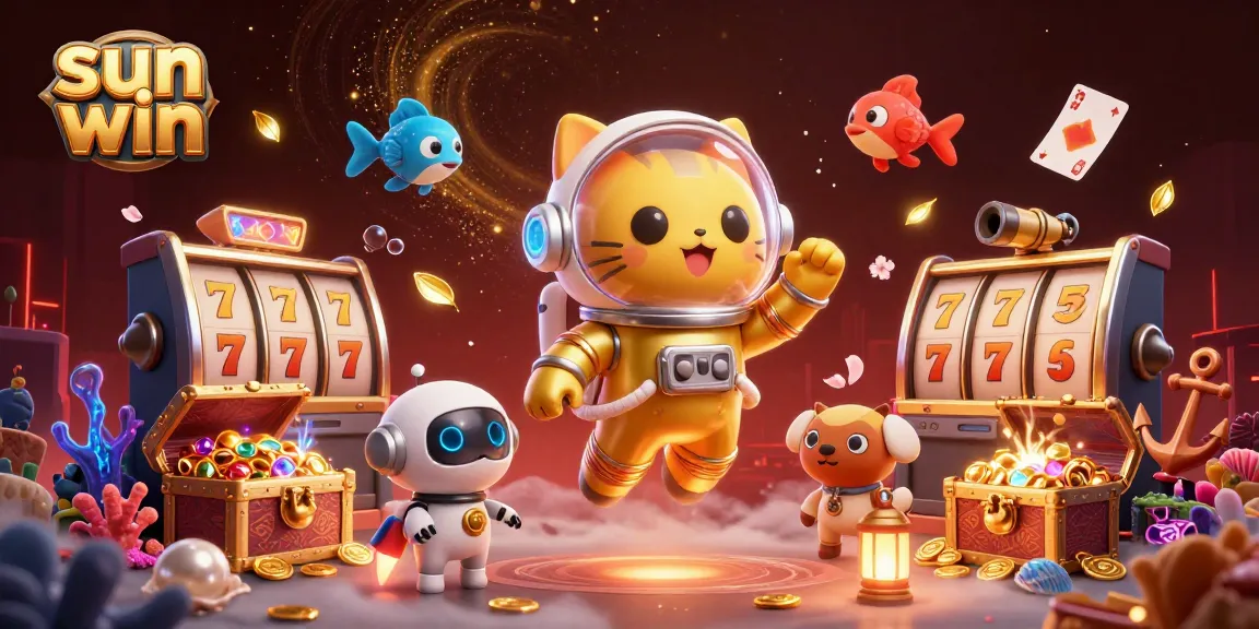 Engage in thrilling gameplay with sun win, featuring a vibrant casino scene amidst space adventures.