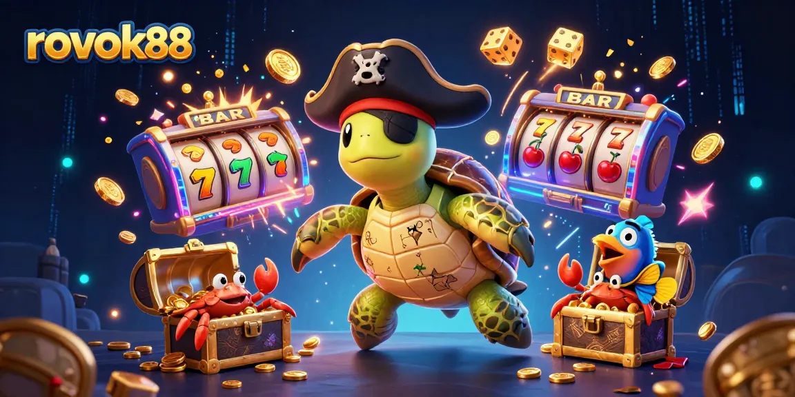 Engage with rokok88 as a thrilling adventure with vibrant casino elements and dynamic characters in a stunning 3D scene.